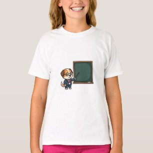 Intelligente Professor-Hund-Maskottchen-Illustrati T-Shirt