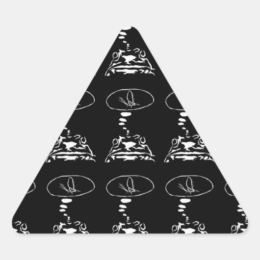 Intelligente Tiere im Internet "Hungry Frog Dreams Dreieckiger Aufkleber (Vorderseite)