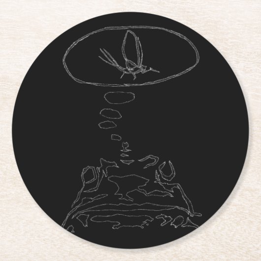 Intelligente Tiere im Internet "Hungry Frog Dreams Runder Pappuntersetzer (Vorderseite)