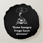 Intelligente Tiere im Internet "Hungry Frog Dreams Rundes Kissen (Rückseite)