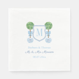 Intelligente Topiary Couples Wedding Wappen Monogr Serviette