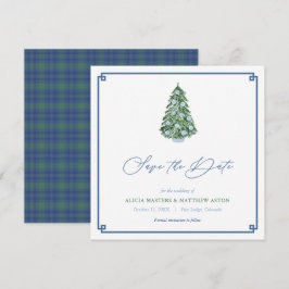 Intelligente Weihnachtsbaum Green Blue Winter Wedd Save The Date
