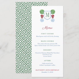 Intelligente Weihnachtsfeier in Rot und Grün Menükarte