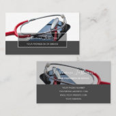 Intelligenter Arzt mit digitalem Smartphone-Stetho Visitenkarte (Vorne/Hinten)