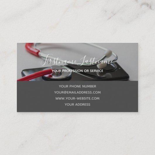 Intelligenter Arzt mit digitalem Smartphone Stetho Visitenkarte (Rückseite)