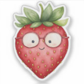 Intelligenter Erdbeeren-Aufkleber Aufkleber (Vorderseite)