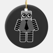 Intelligenter Geek-Roboter Keramik Ornament (Hinten)