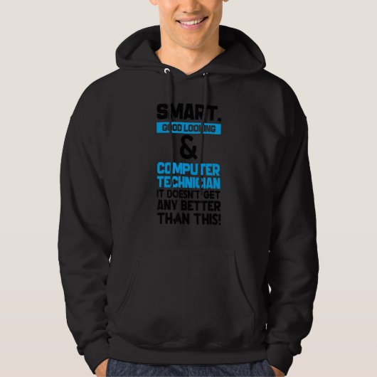 Intelligenter gutaussehender Computertechniker Sch Hoodie (Vorderseite)