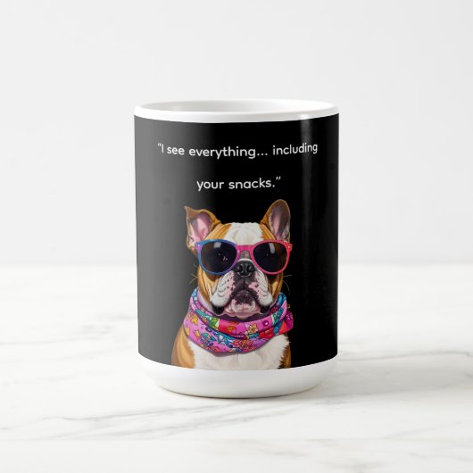Intelligenter Hund mit Brille – Lustiger Nerd-Welp Kaffeetasse (Mittel)