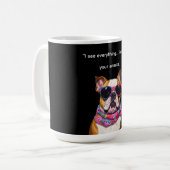 Intelligenter Hund mit Brille – Lustiger Nerd-Welp Kaffeetasse (Vorderseite Links)