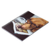 Intelligenter Hund mit Gläsern auf einem Buch (Linke Seite)