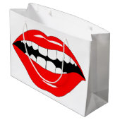 Intelligenter Mund keine Griffe abgehalten Große Geschenktüte (Rückseite Schrägansicht)