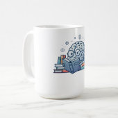Intelligenter Nerd Gehirn liest Bücher Süßer Büche Kaffeetasse (Vorderseite Links)