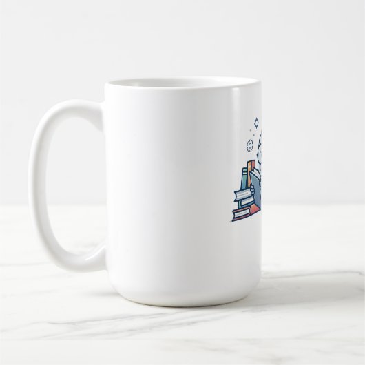 Intelligenter Nerd Gehirn liest Bücher Süßer Büche Kaffeetasse (Links)