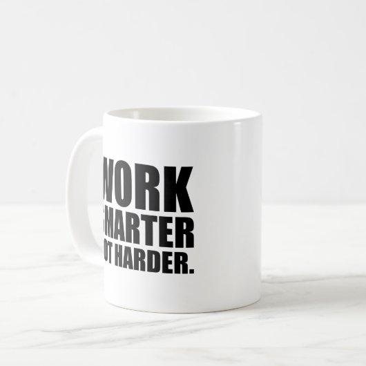 Intelligenter und Motivierend arbeiten Kaffeetasse (Vorderseite Links)
