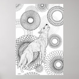 Intelligenter Wolf Poster