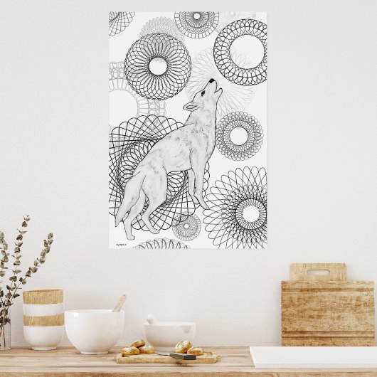 Intelligenter Wolf Poster (Küche)