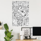 Intelligenter Wolf Poster (Heimbüro)