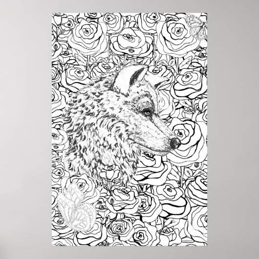 Intelligenter Wolf Poster (Vorne)