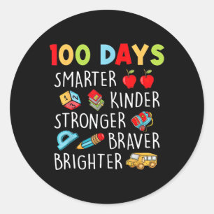 Intelligentere Kinder 100 Tage der Schule 1 Runder Aufkleber
