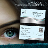 Intelligentes Aquamarines Wavy Silver Dekor mit Lo Visitenkarte