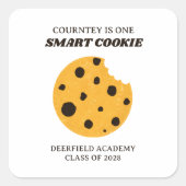 Intelligentes Cookie-Abschlussgeschenk Quadratischer Aufkleber (Vorderseite)