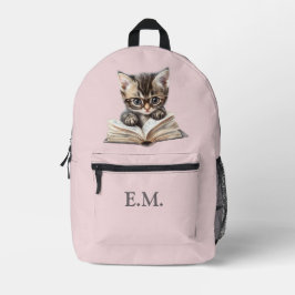 Intelligentes Kätzchen mit Brille Personalisiert Bedruckter Rucksack