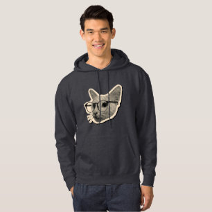 Intelligentes Katzendesign mit Brille  Hoodie