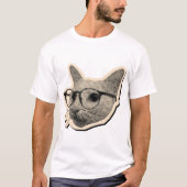 Intelligentes Katzendesign mit Brille  T-Shirt (Vorderseite)