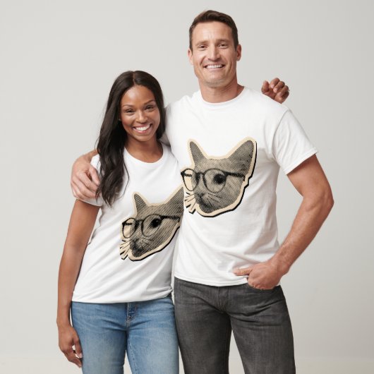 Intelligentes Katzendesign mit Brille  T-Shirt (Unisex)