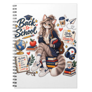 Intelligentes Kawaii-Katzen-Schulnotizbuch Notizblock