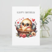 Intelligentes Küken Geburtstag (Stehend Vorderseite)