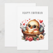 Intelligentes Küken Geburtstag (Vorne/Hinten)