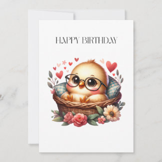 Intelligentes Küken Geburtstag Einladung