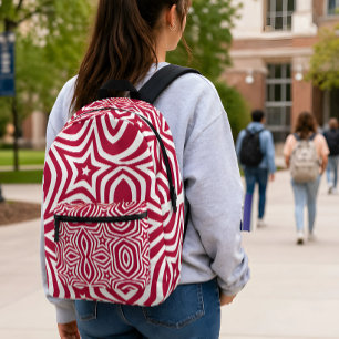 Intelligentes Liebliches Weiß & Rot Stern Kunst Mu Bedruckter Rucksack