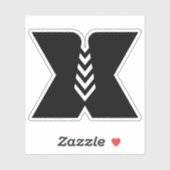 Intelligentes lustiges Buchstabe X Monogramm Aufkleber (Blatt)