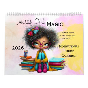 Intelligentes Mädchen Motivations-Studien-Wandkale Kalender