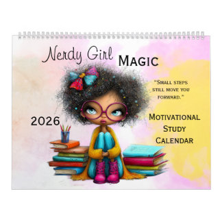 Intelligentes Mädchen Motivations-Studien-Wandkale Kalender