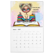 Intelligentes Mädchen Motivations-Studien-Wandkale Kalender (Mär 2027)