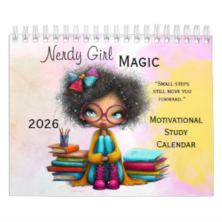 Intelligentes Mädchen Motivations-Studien-Wandkale Kalender