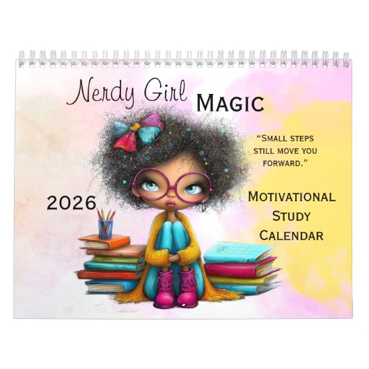 Intelligentes Mädchen Motivations-Studien-Wandkale Kalender (Titelbild)