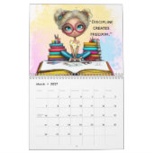 Intelligentes Mädchen Motivations-Studien-Wandkale Kalender (Mär 2027)