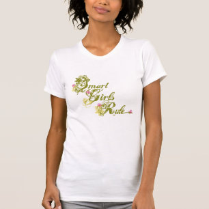 Intelligentes Mädchen-Regelgrün T-Shirt