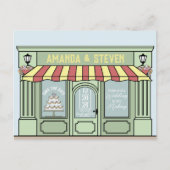 Intelligentes, niedliches, Café-Thema Save the Dat Postkarte (Vorderseite)