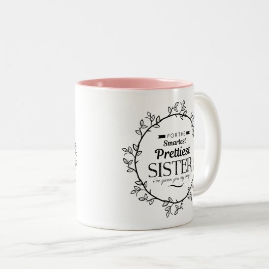 intelligenteste hübschste Schwester des schwarzen Zweifarbige Tasse (VorderseiteRechts)