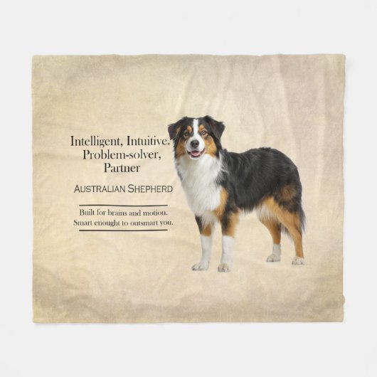 Intelligenz des Blue Merle Australian Shepherd Fleecedecke (Vorderseite (Horizontal))
