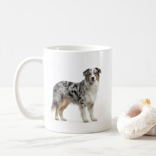 Intelligenz des Blue Merle Australian Shepherd Kaffeetasse (Mit Donut)