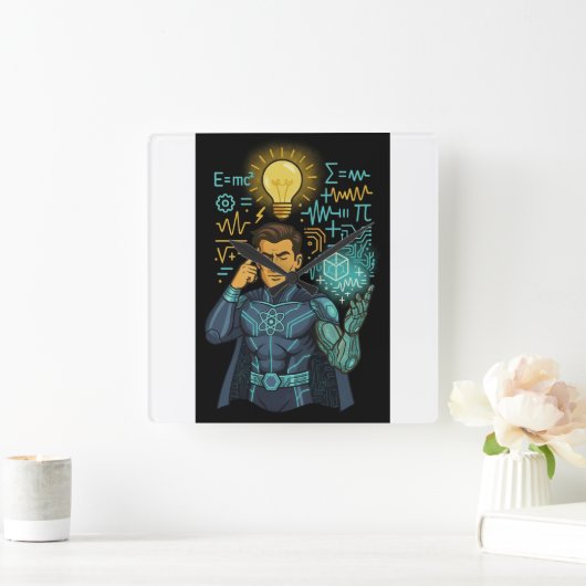 Intelligenz entfesselt: Die Gedankenmaster-Sammlun Quadratische Wanduhr (Zuhause)