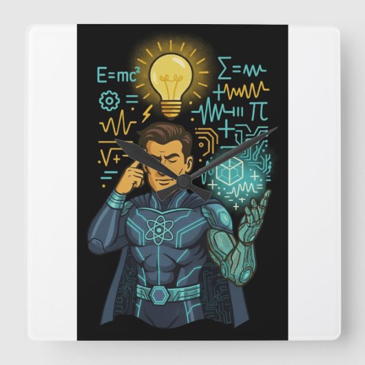 Intelligenz entfesselt: Die Gedankenmaster-Sammlun Quadratische Wanduhr (Vorderseite)