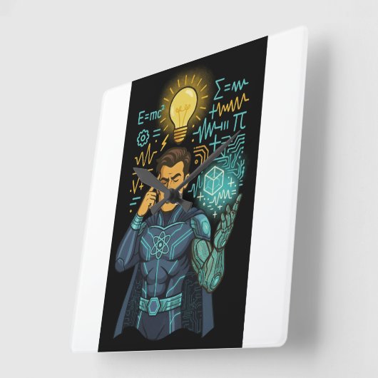 Intelligenz entfesselt: Die Gedankenmaster-Sammlun Quadratische Wanduhr (Winkel)